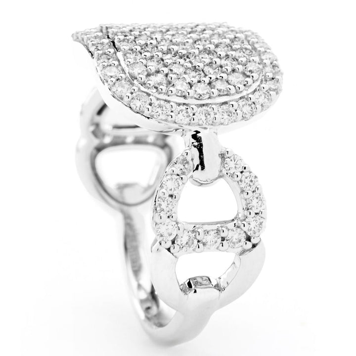 Morris & David 14K Gold Polished 1.00ctw Pave Diamond Ring, 3.9 grams