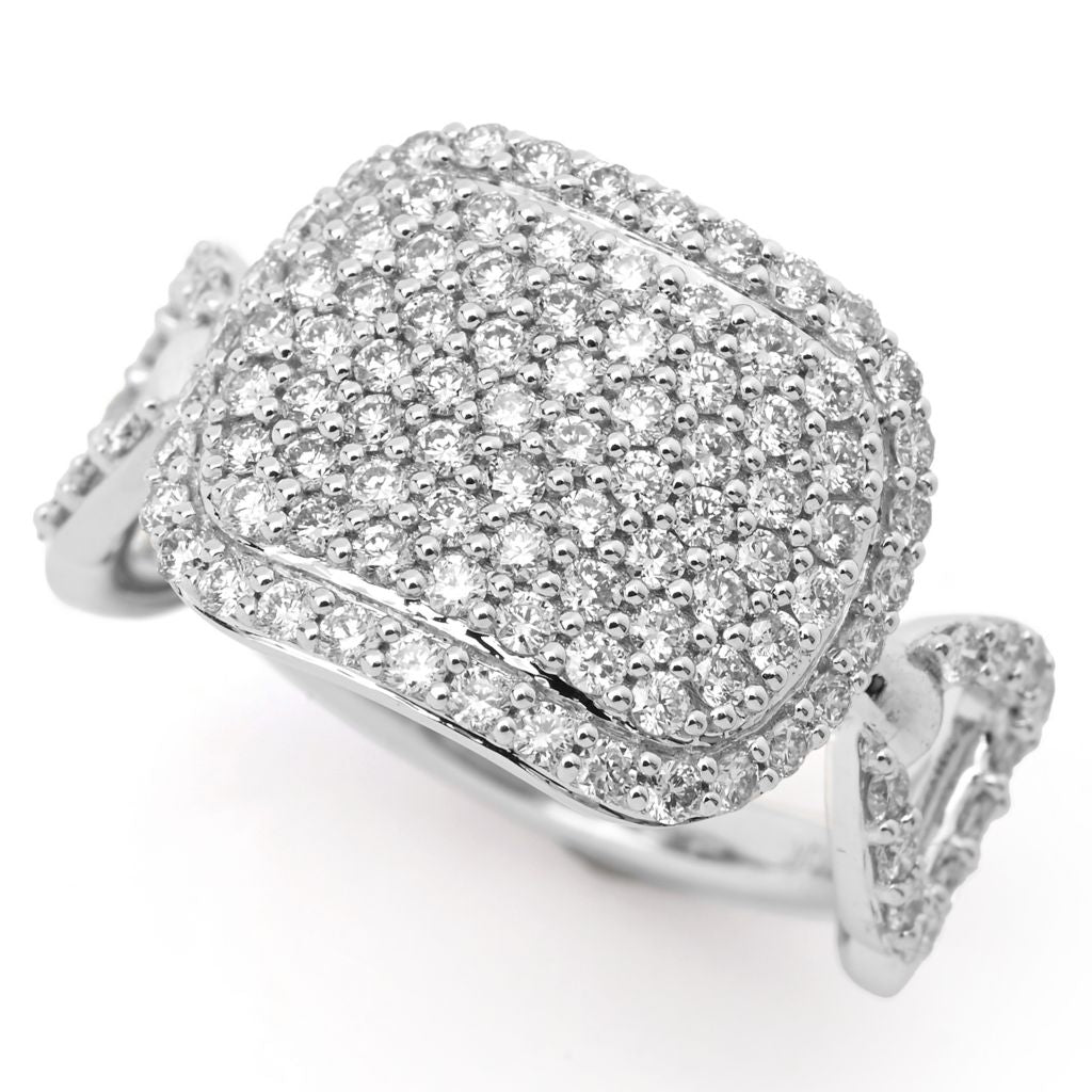 Morris & David 14K Gold Polished 1.00ctw Pave Diamond Ring, 3.9 grams