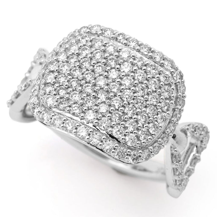 Morris & David 14K Gold Polished 1.00ctw Pave Diamond Ring, 3.9 grams