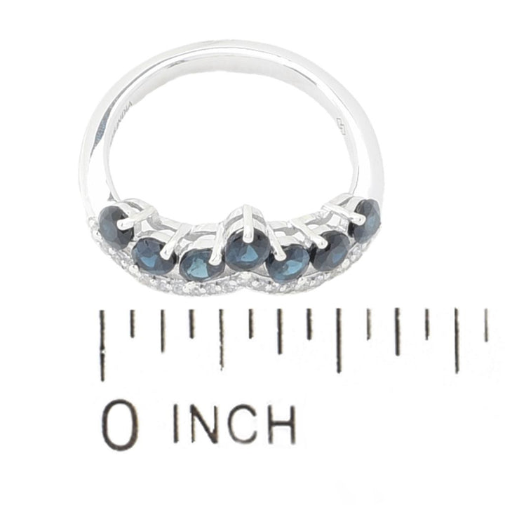 Gem Treasures 1.35ctw Indicolite & White Zircon Chevron Band Ring