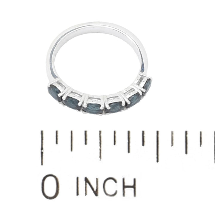 Gem Treasures Sterling Silver 1.02ctw Indicolite 6-Stone Band Ring