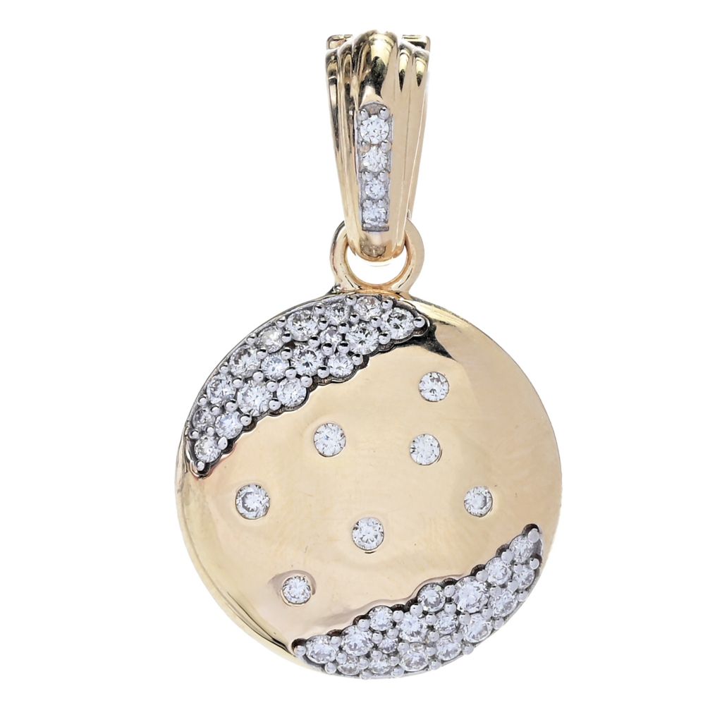 DArte 14K Etruscan Gold 0.51ctw Scattered Diamond Enhancer Pendant