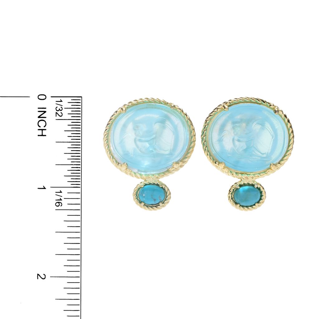 Tagliamonte 18K Gold Plated Venetian Glass Cameo & Choice of Gem Earrings