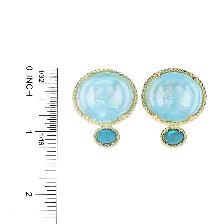 Tagliamonte 18K Gold Plated Venetian Glass Cameo & Choice of Gem Earrings