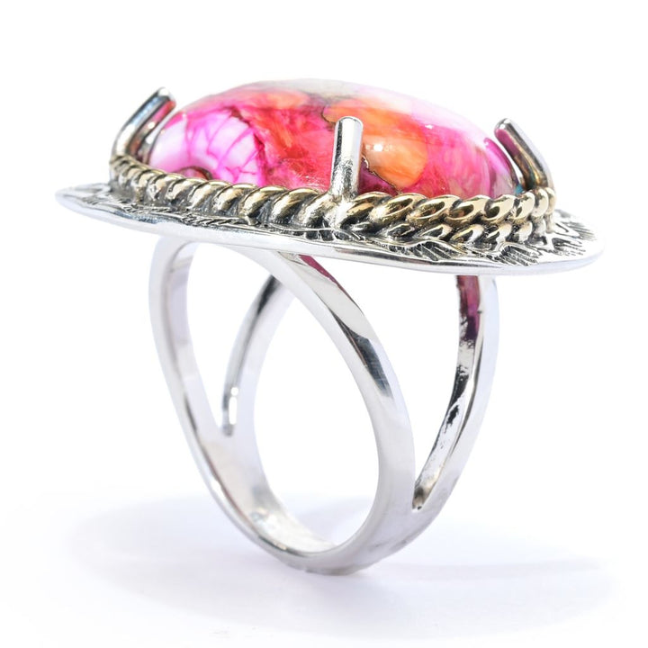 Southwest Elements Choice of 25x18mm Oval Gemstone East-West Ring