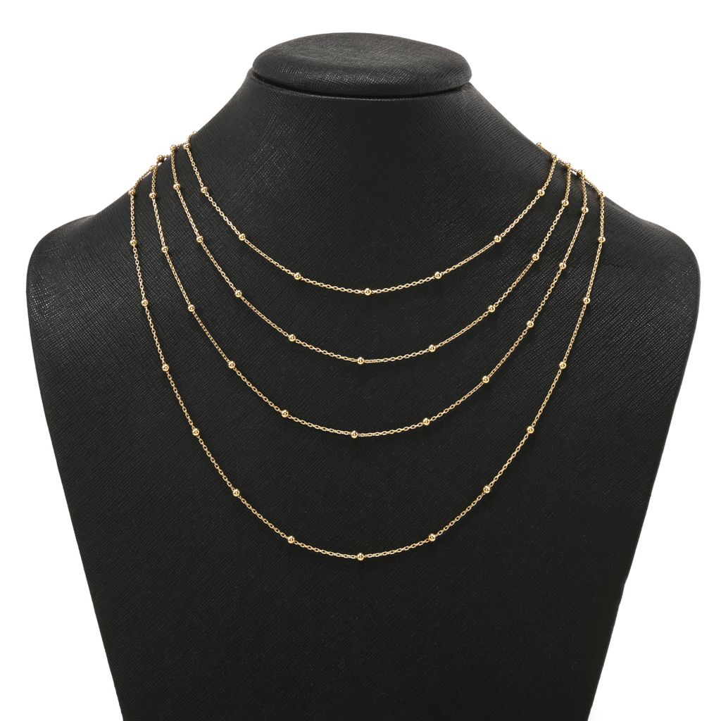 Passport to Turkey Gold or Platinum Plated Bead Station Necklace