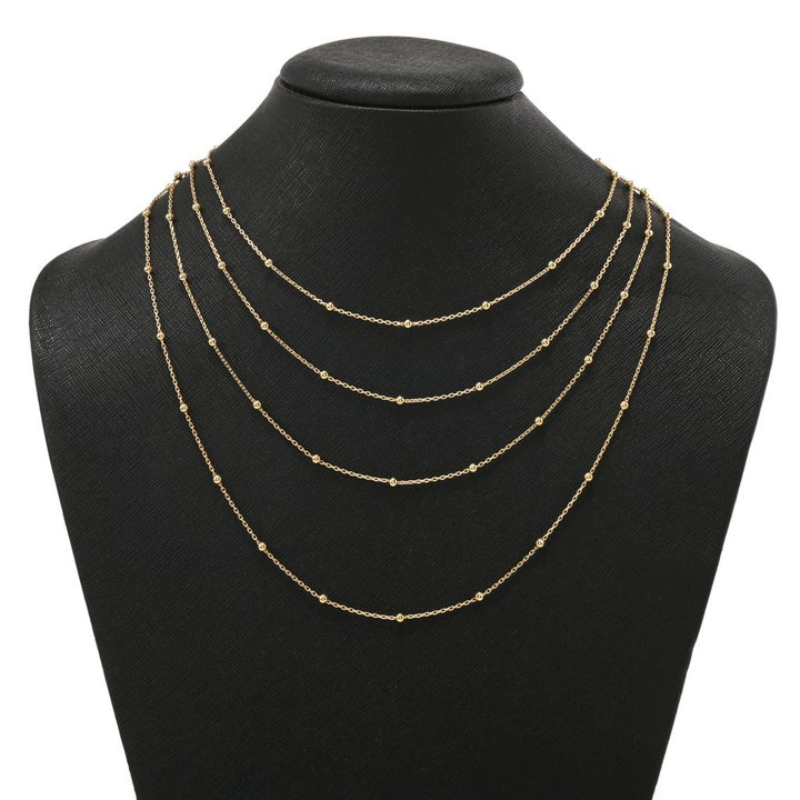 Passport to Turkey Gold or Platinum Plated Bead Station Necklace
