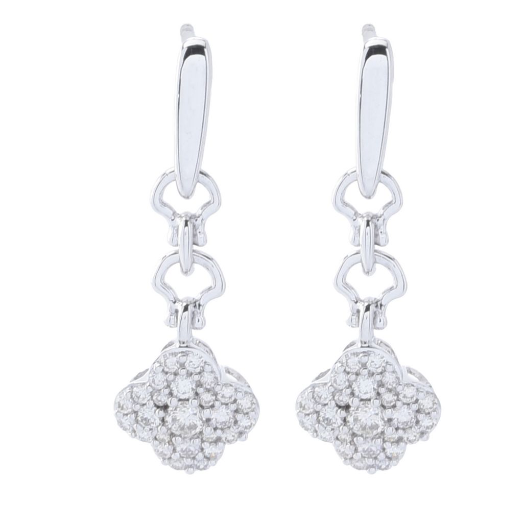 Morris & David Choice of 14K Gold 0.50ctw Diamond Clover Drop Earrings