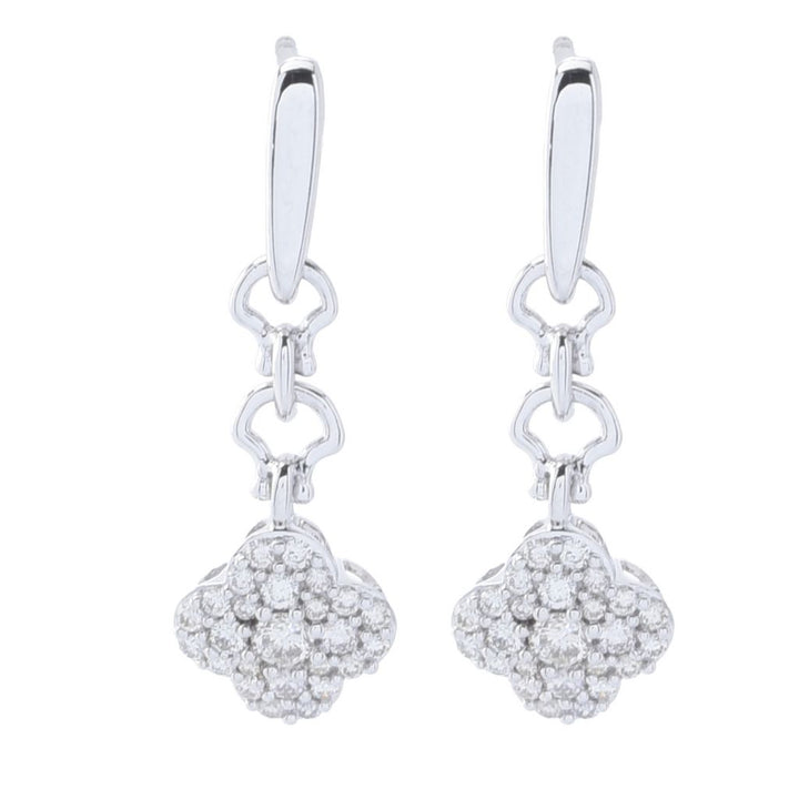 Morris & David Choice of 14K Gold 0.50ctw Diamond Clover Drop Earrings