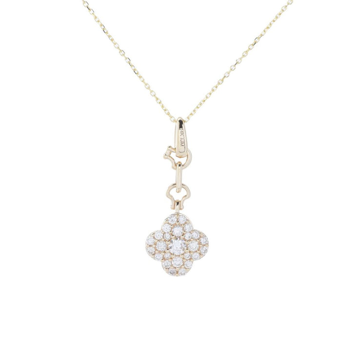 Morris & David Choice of 14K Gold 0.50ctw Diamond Clover Pendant w/ Chain