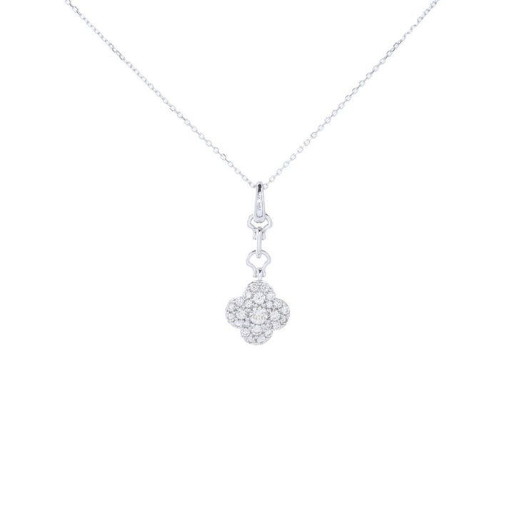 Morris & David Choice of 14K Gold 0.50ctw Diamond Clover Pendant w/ Chain