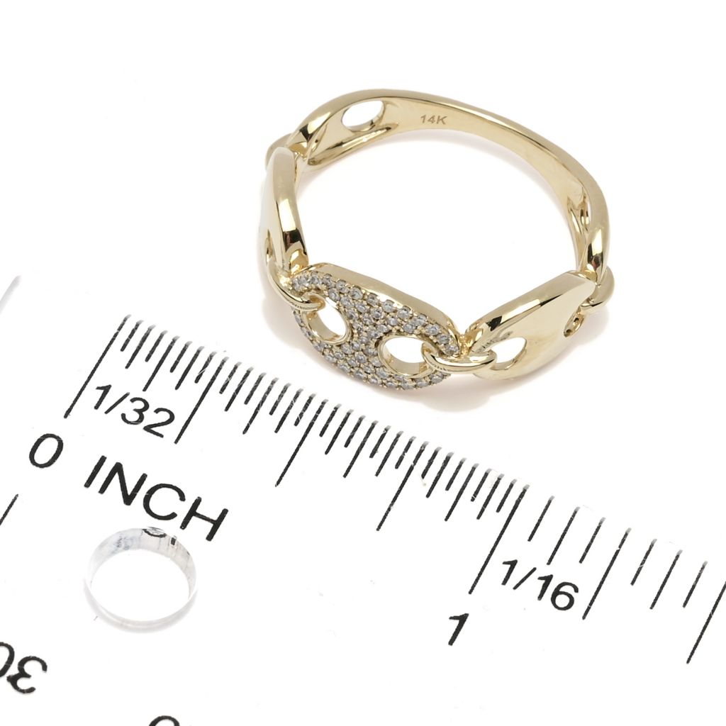Sabrina Designs 14K Gold 0.15ctw Pave Diamond Link Ring, 2.5 grams