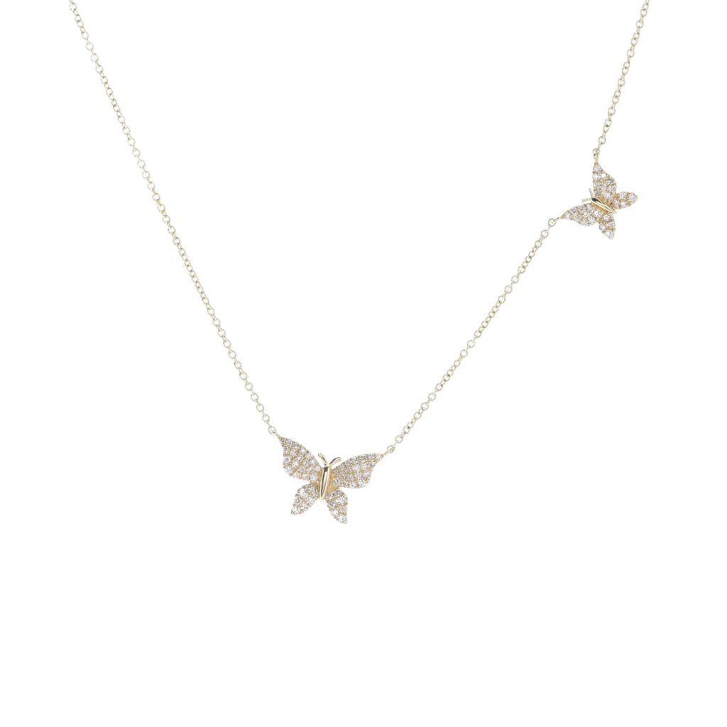 Sabrina Designs 14K Gold 0.24ctw Diamond Butterfly Necklace, 4.0 grams