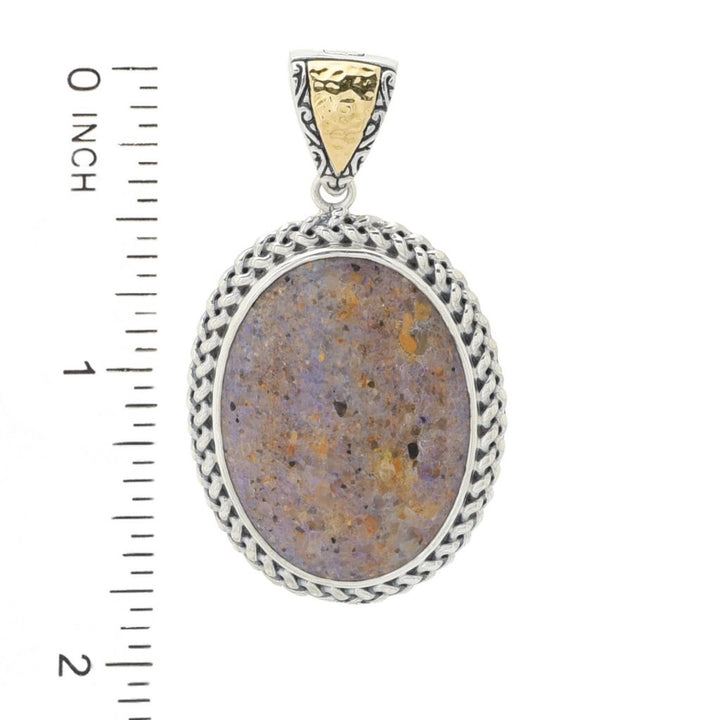 Artisan Silver by Samuel B. 30x22mm Louisiana Opal Enhancer Pendant