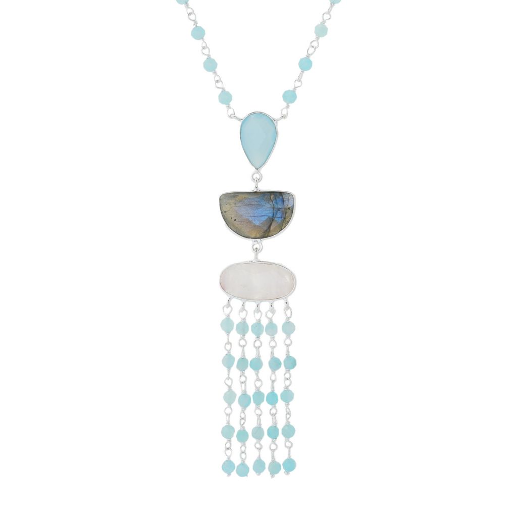 Artisan Silver by Samuel B. Choice of Gemstone Pendant w/ Chain 3.4 grams