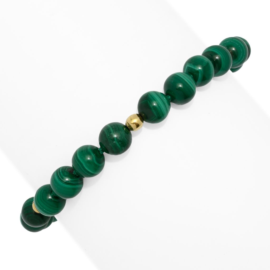 Gem Treasures 18K Vermeil Choice of Gemstone Bead Stretch Bracelet