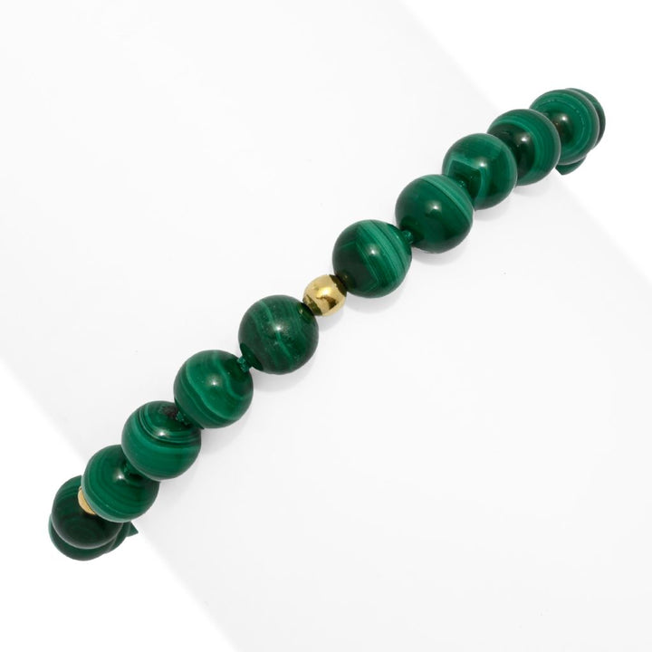 Gem Treasures 18K Vermeil Choice of Gemstone Bead Stretch Bracelet
