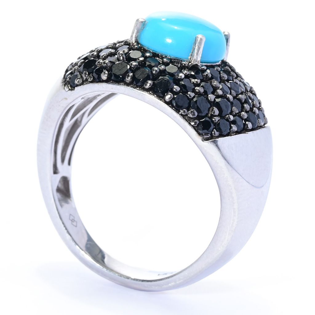 Gem Treasures Sleeping Beauty Turquoise & Pave Gemstone Dome Ring