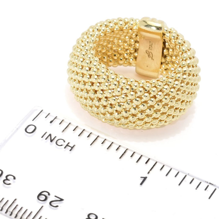 Toscana Italiana 18K Gold Plated or Platinum Plated Coreana Chain Ring