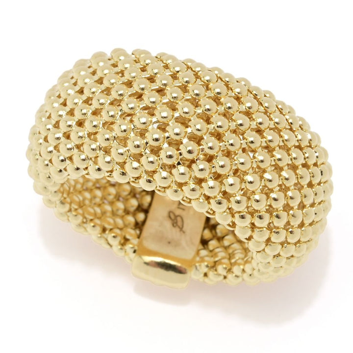 Toscana Italiana 18K Gold Plated or Platinum Plated Coreana Chain Ring