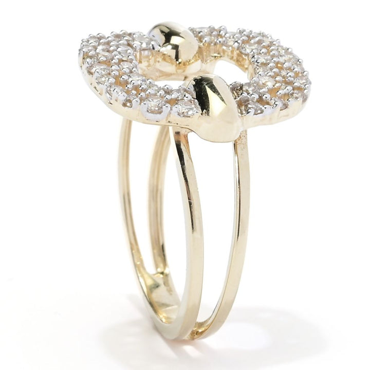 KALLATI 14K Gold Polished 0.58ctw Round Diamond Ring, 5.0 grams