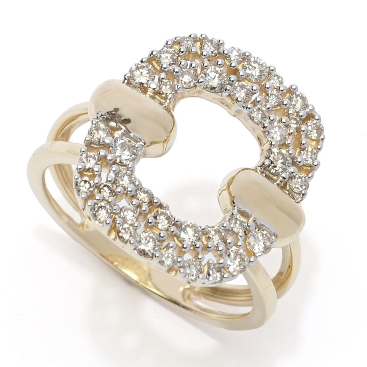 KALLATI 14K Gold Polished 0.58ctw Round Diamond Ring, 5.0 grams