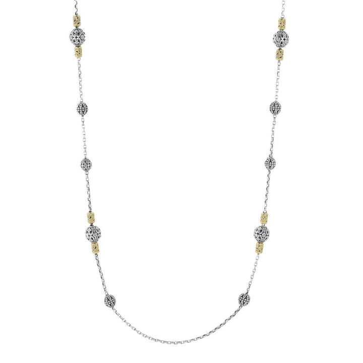 Konstantino 18K Gold Accented Bead Station 33" Layering Necklace