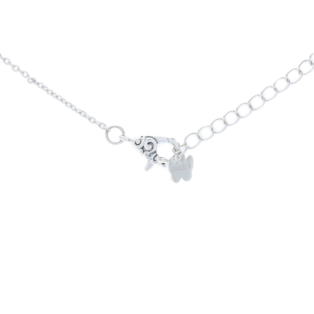 Artisan Silver by Samuel B. 1.18ctw Multi Gemstone Butterfly Necklace