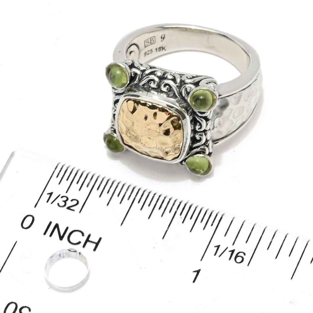 Artisan Silver by Samuel B. 18K Gold Accented Choice of Gem Cabochon Ring