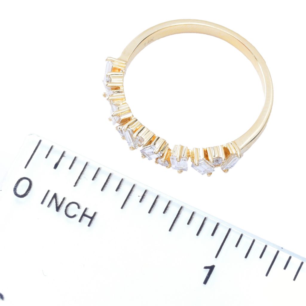 LALI Jewels 14K Gold 0.65ctw Tapered Baguette & Round Diamond Ring