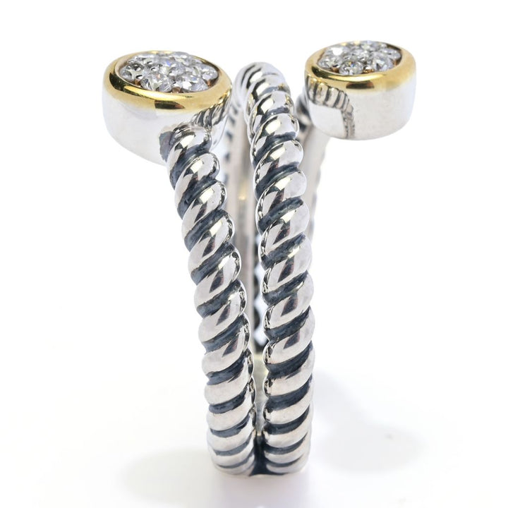 Melodia Diamonds 18K Vermeil 0.23ctw Cultured Diamond Wrap Around Ring