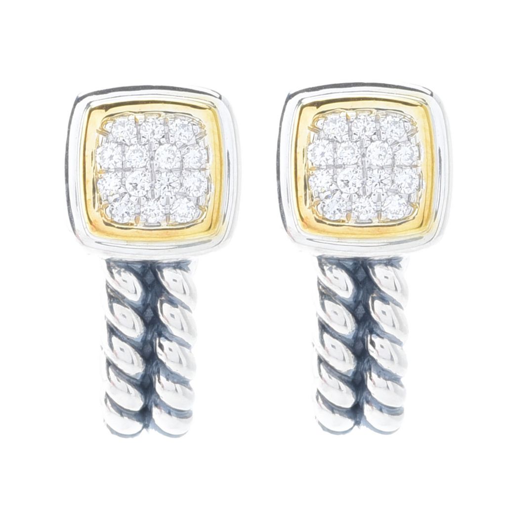 Melodia Diamonds 18K Vermeil 0.19ctw Round Lab Grown Diamond J-Hoop Earrings