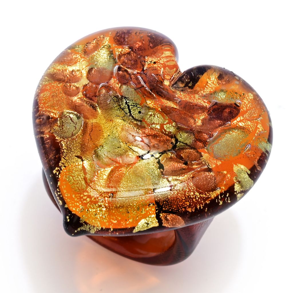 Il Murano di Francesca 32x32mm Heart Shape Murano Glass Ring