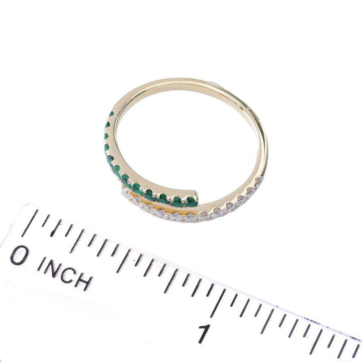 Sabrina Designs 14K Gold 0.47ctw Diamond & Choice of Ruby or Emerald Bypass Ring