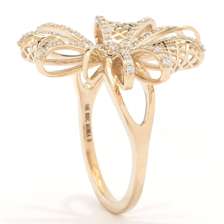 Sonia Bitton Galerie de Bijoux 14K Gold 0.36ctw Diamond "Lattice Bow" Ring