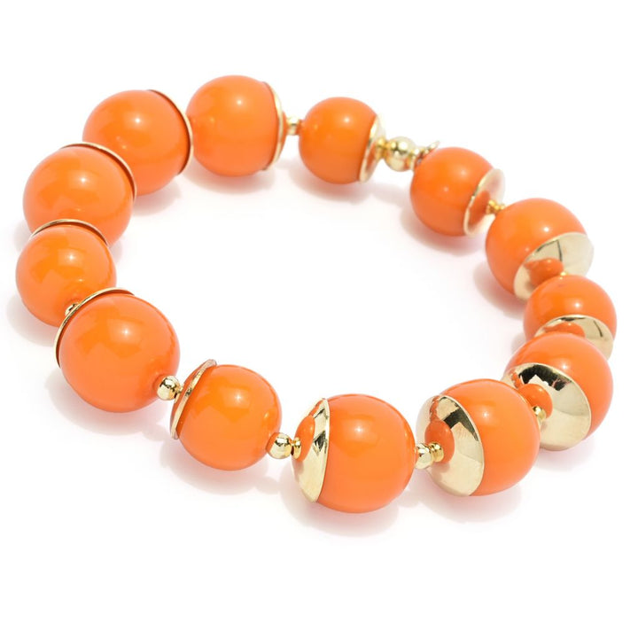 Graziella 23K Gold Plated Choice of Color 13mm Quartz Stretch Bracelet