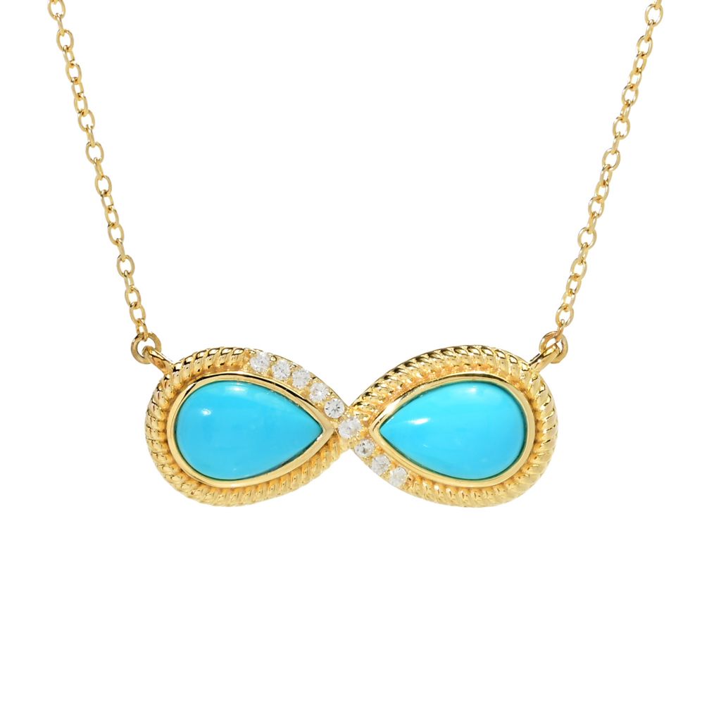 Elemental Gems 18K Gold Plated Sleeping Beauty Turquoise Infinity Necklace