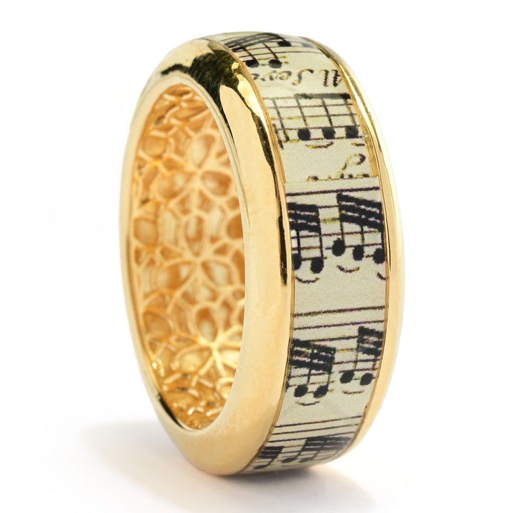 Toscana Italiana "Flora Carta" Printed Paper & Enamel Cigar Band Ring