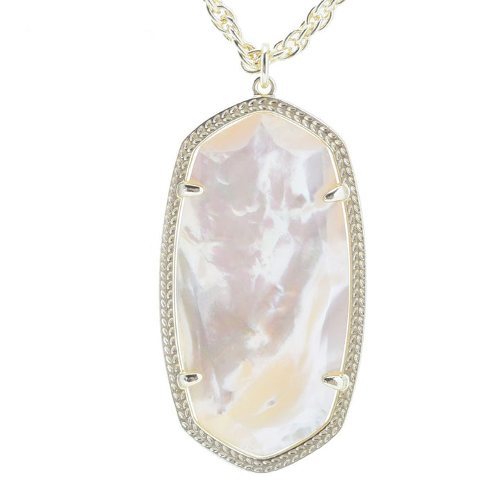 Kendra Scott Silver-tone "Rae" Ivory Mother-of-Pearl Pendant w/ Chain