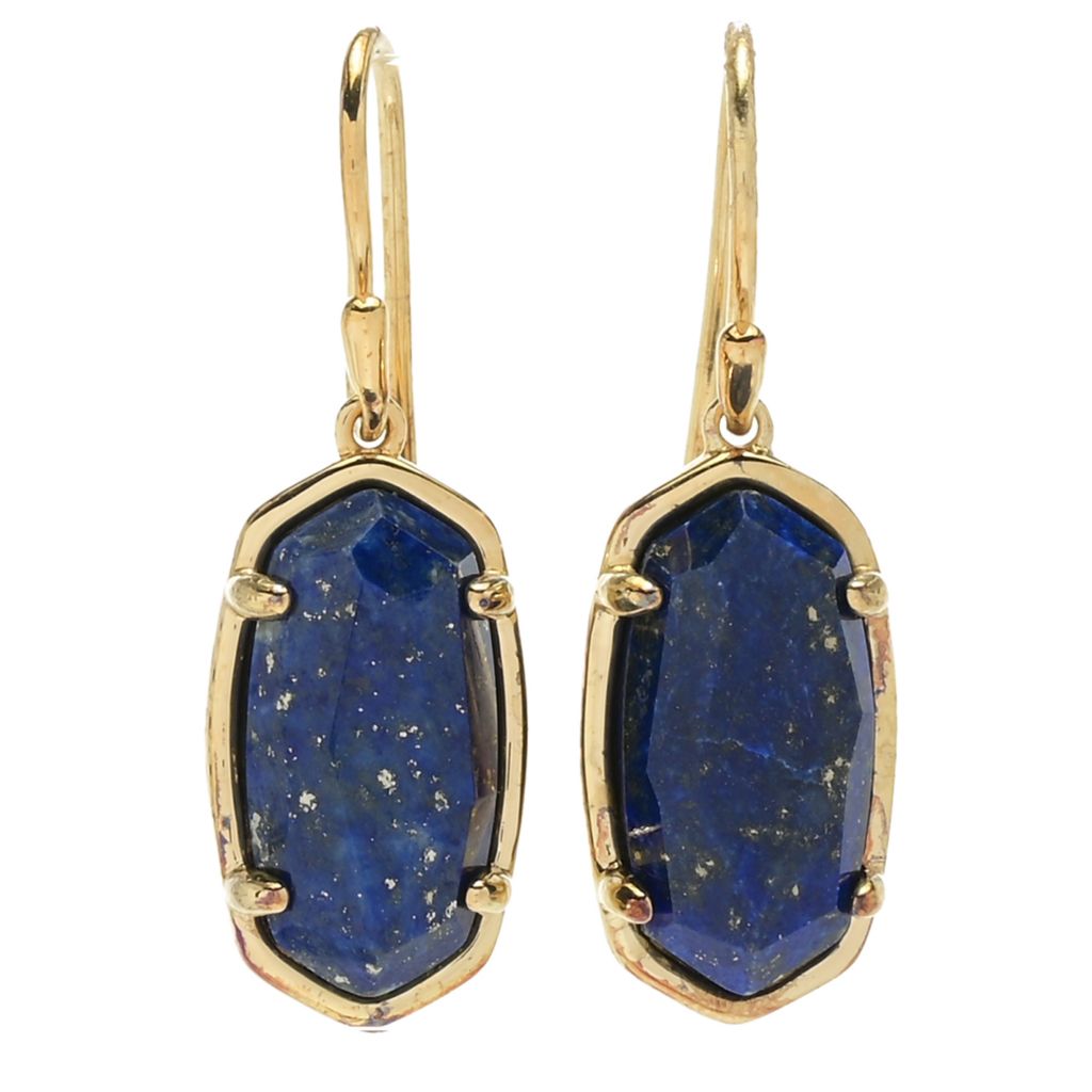 Kendra Scott Gold-tone Polished "Lee" 13.9x7.7mm Lapis Earrings