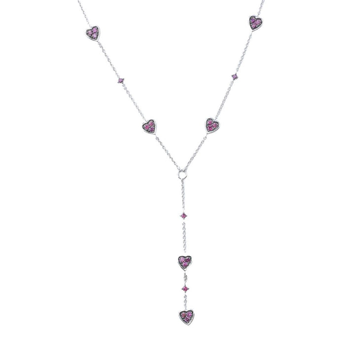 Diamond Treasures 0.50ctw Fancy Purple Diamond Heart Y-Necklace