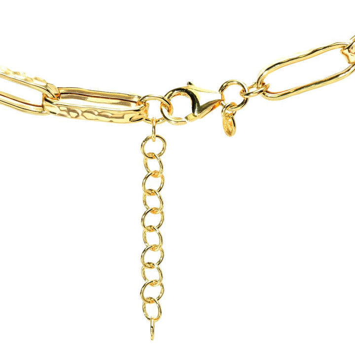 Toscana Italiana 18K Gold Plated Acqua Bagnata Choice of Gem Paperclip Necklace