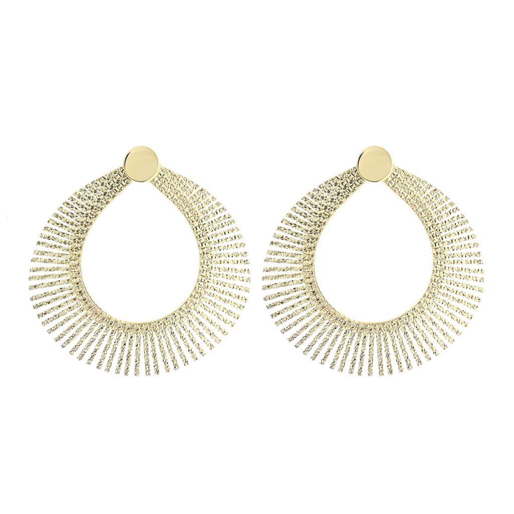 Toscana Italiana Gold or Platinum Plated Cleopatra Forward Facing Hoop Earrings