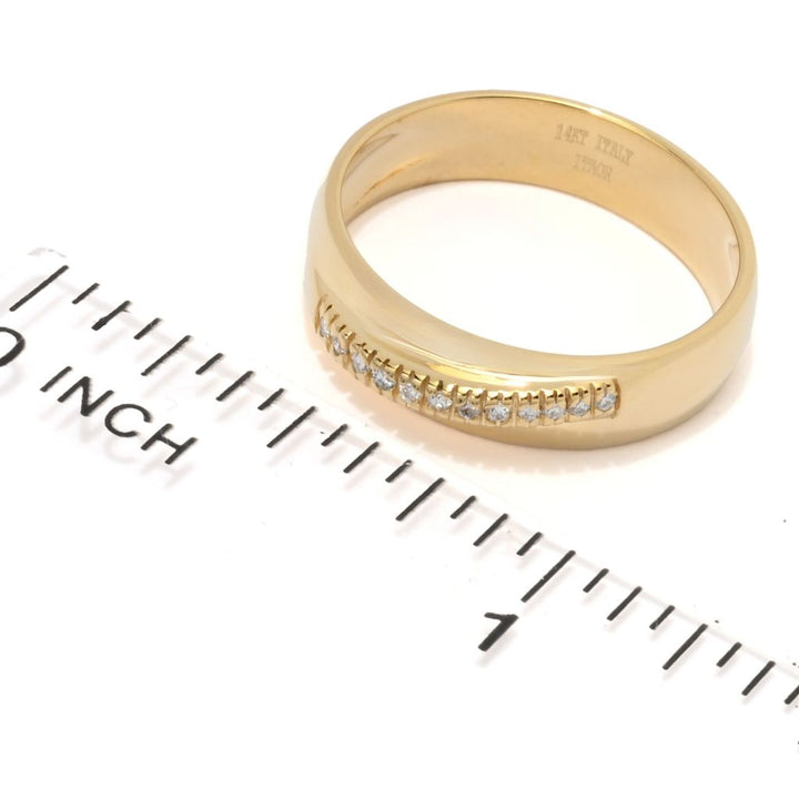 DIAMORE 14K Gold Diamond Accented High Polished Twist Ring