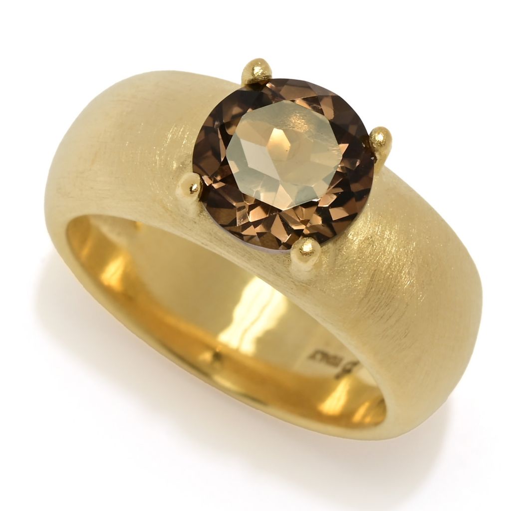 Toscana Italiana 18K Gold Plated Choice of 8mm Gem Setosa Band Ring