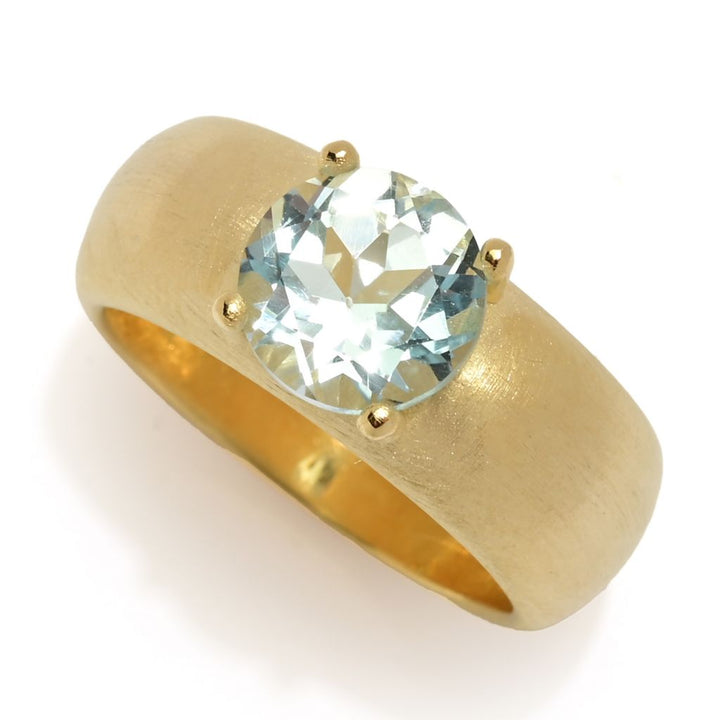 Toscana Italiana 18K Gold Plated Choice of 8mm Gem Setosa Band Ring