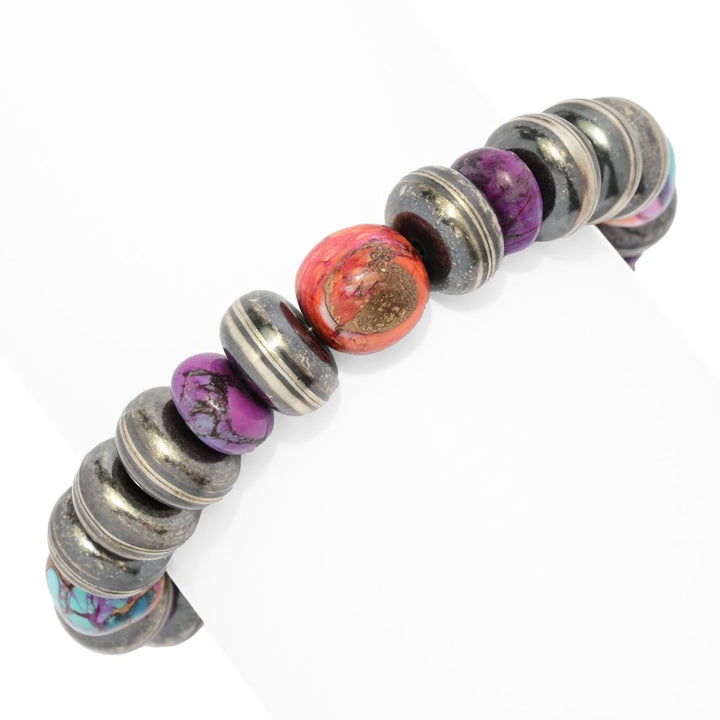 Southwest Elements "Statements" Purple Dahlia Kingman Turquoise Line Bracelet