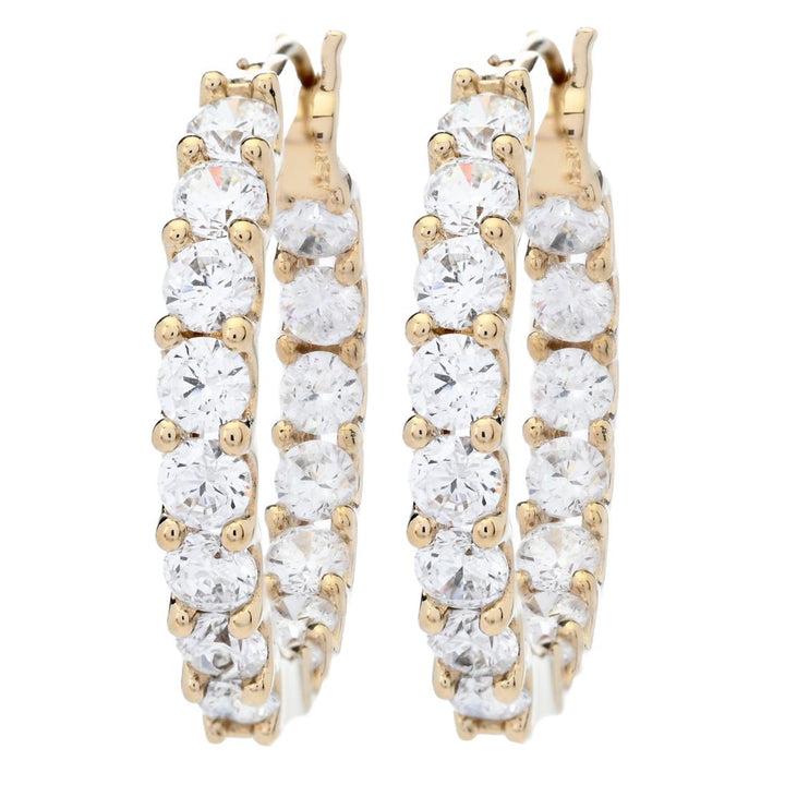 Brilliante 3.00 DEW Simulated Diamond Inside Out Hoop Earrings