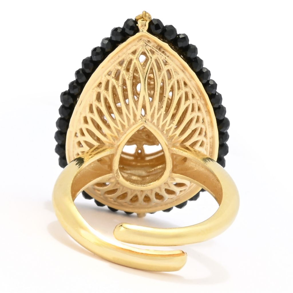 Gaetano Vitiello "Persia" Black Onyx & Simulated Diamond Filigree Ring