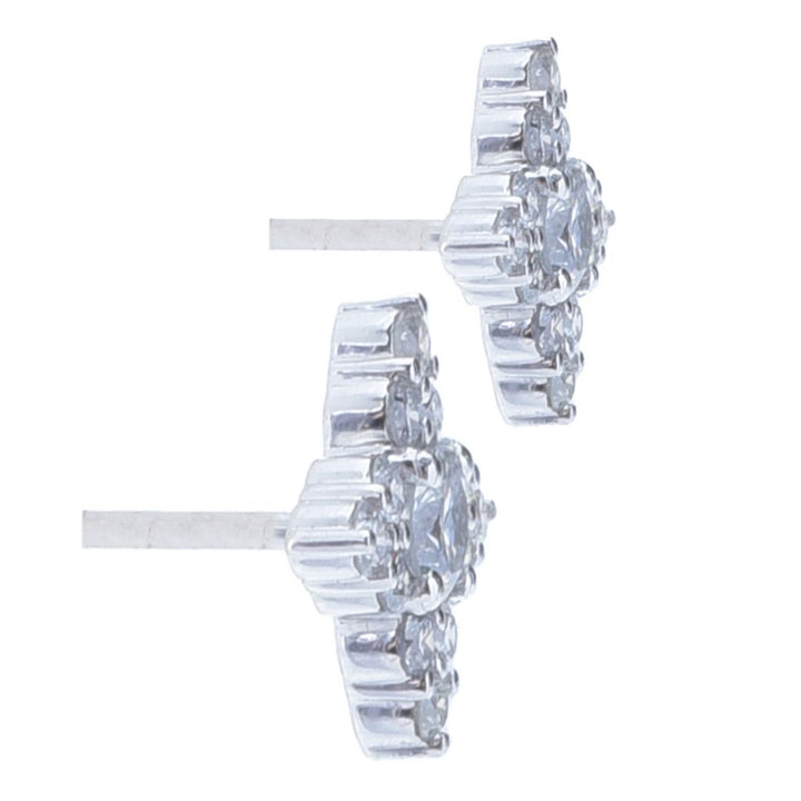 Gems of Distinction 14K White Gold 0.50ctw Diamond 4-Point Star Stud Earrings